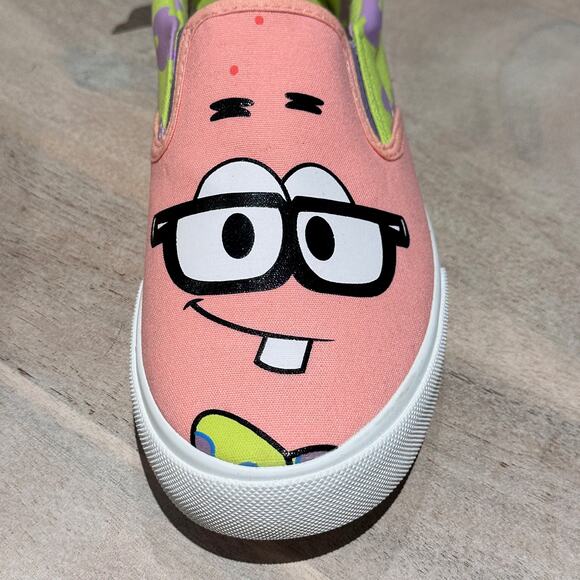 Ground Up Spongebob Squarepants Womens Slip On Patrick Canvas Sneaker Size 9 - Picture 11 of 16